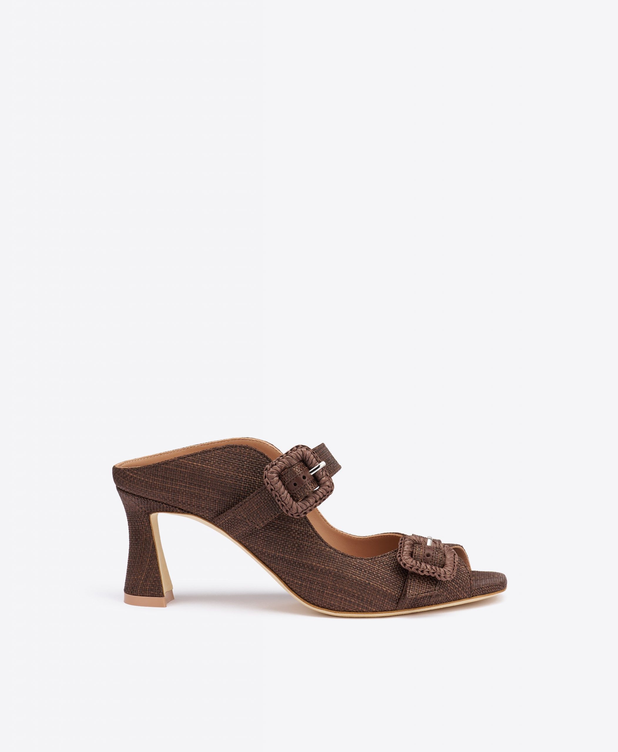 Malone Souliers Kimberly 70 Dark Brown Raffia Sandals