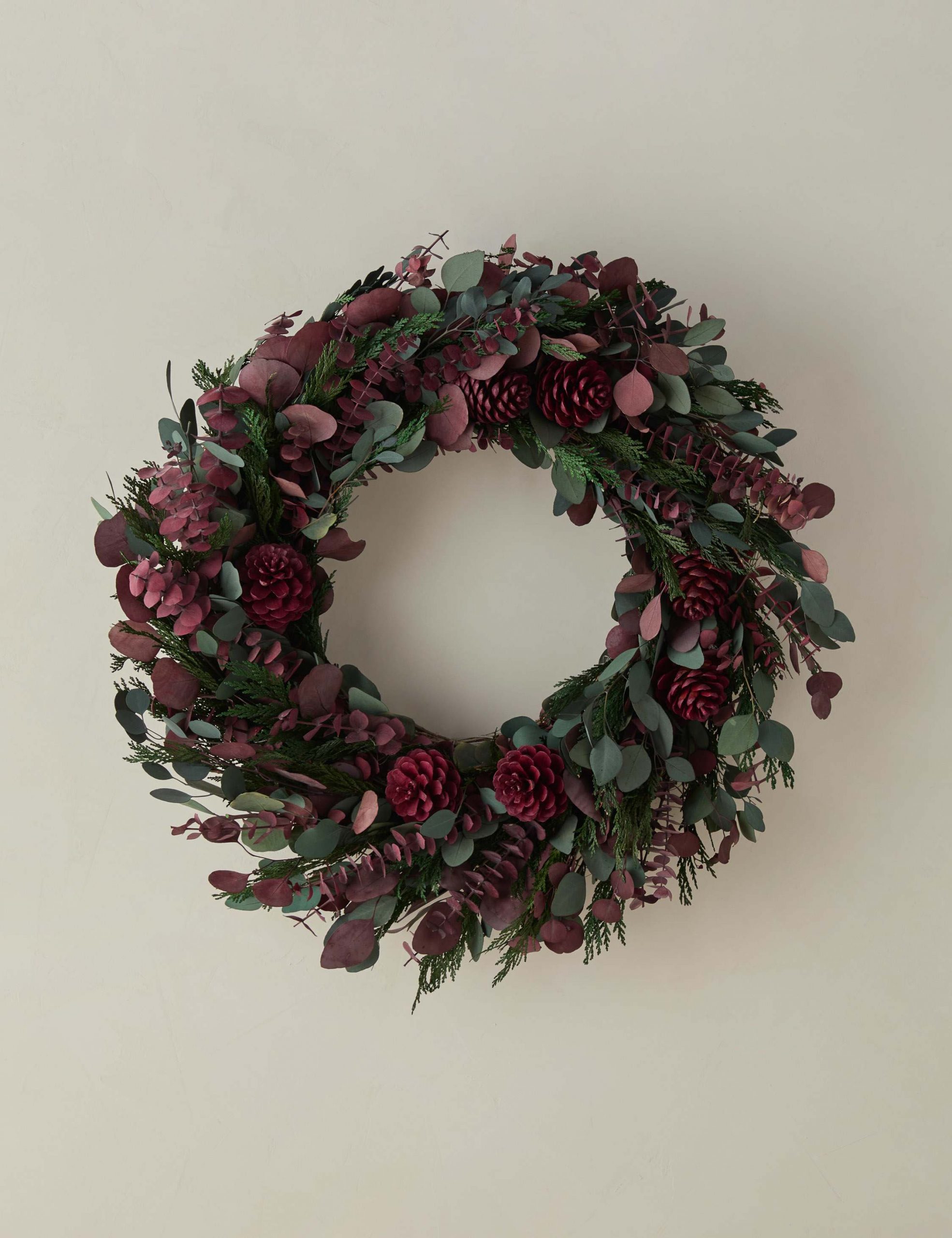 Lulu and Georgia Preserved Eucalyptus and Pinecone Wreath