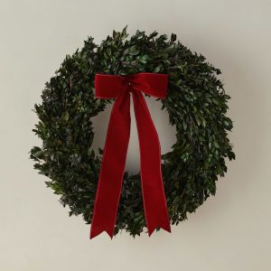 Lulu and Georgia Preserved Myrtle Wreath with Velvet Ribbon