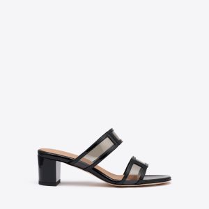 Malone Souliers Loulou 45 Black Patent Leather PVC Sandals
