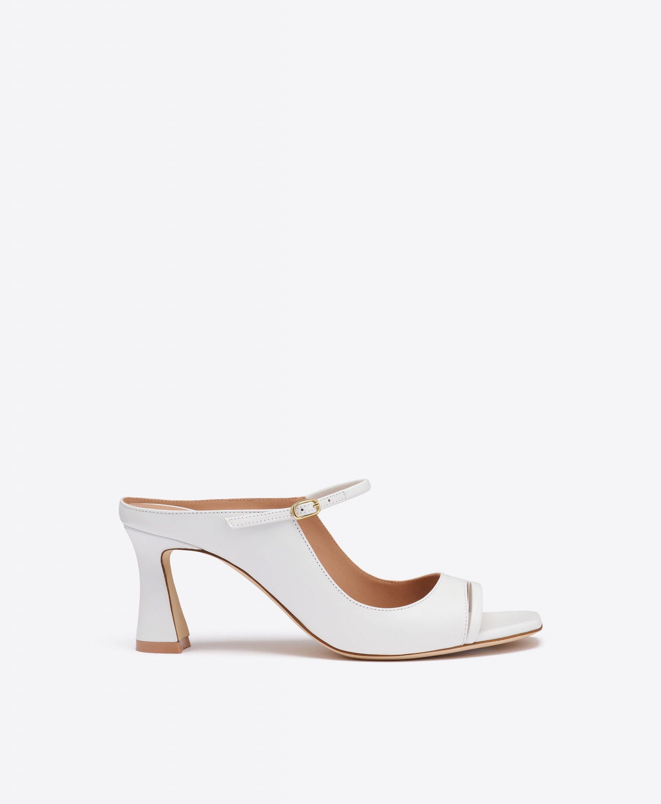 Malone Souliers Rania 70 White Leather Block Heel Sandals