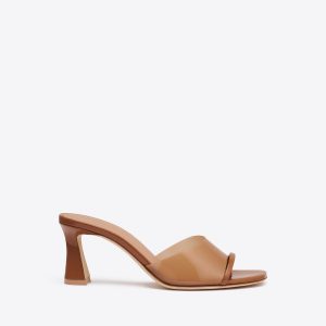 Malone Souliers Roxanne 70 Brown Patent Leather PVC Sandals