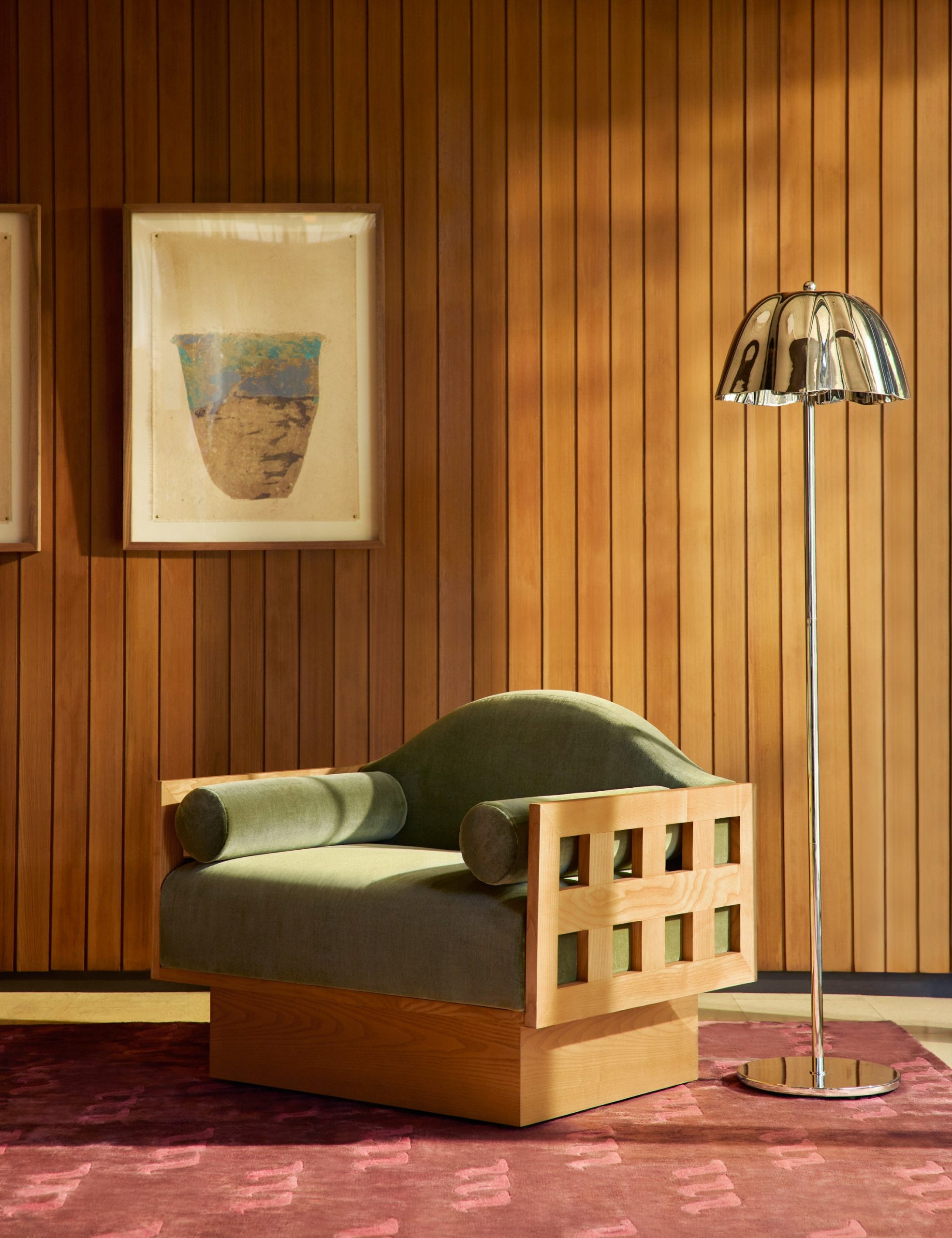 Lulu and Georgia Trellis Swivel Chair by Sarah Sherman Samuel