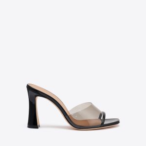 Malone Souliers Roxanne 90 Black Patent Leather PVC Sandals