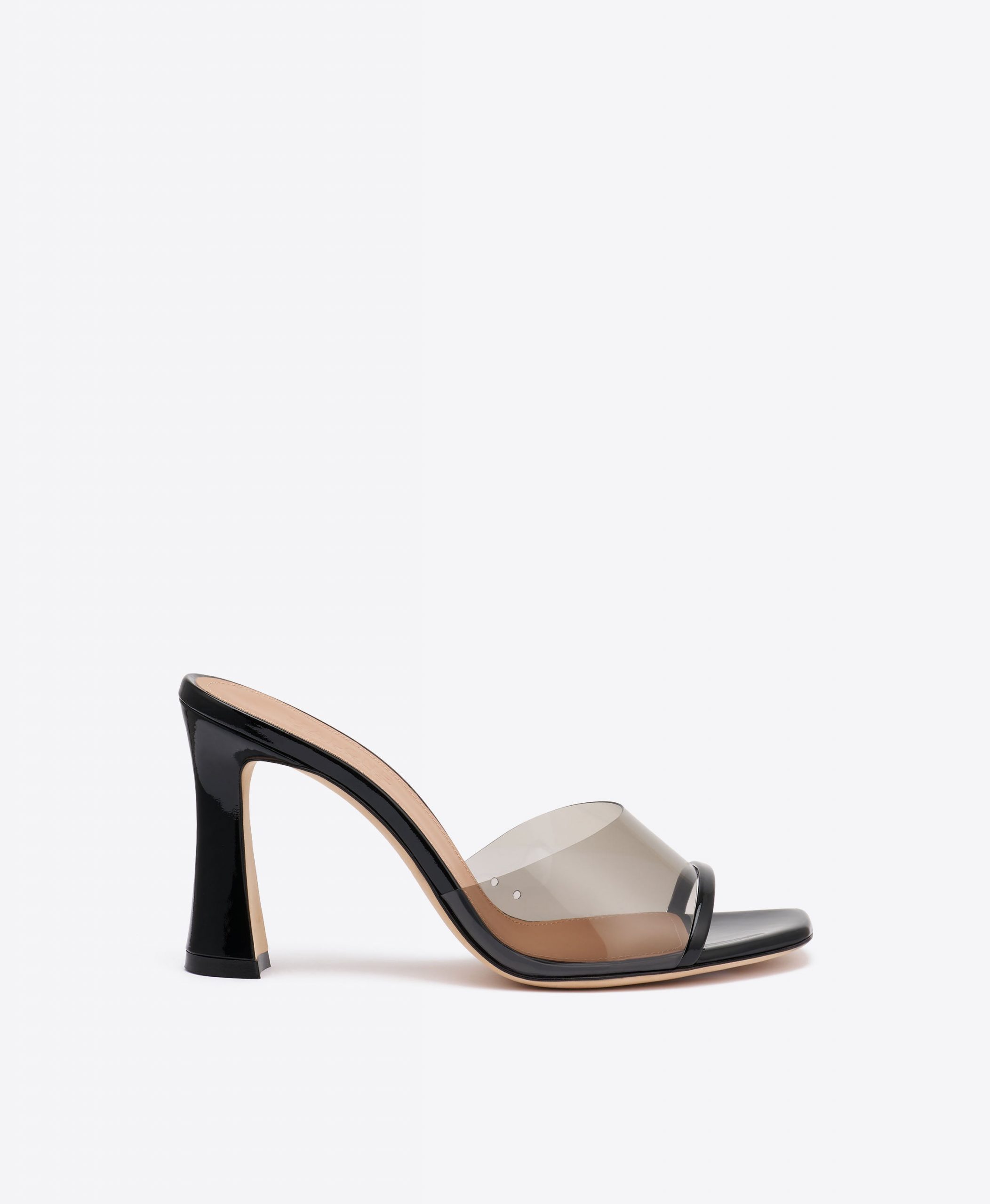 Malone Souliers Roxanne 90 Black Patent Leather PVC Sandals