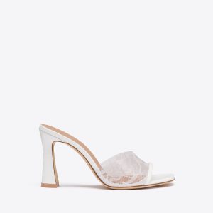 Malone Souliers Roxanne 90 White Patent Leather PVC Sandals