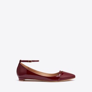 Malone Souliers Mary Red Patent Flat Pumps