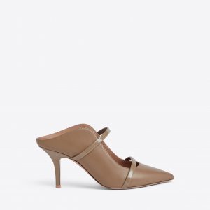Malone Souliers Maureen 70 Taupe Leather Mules