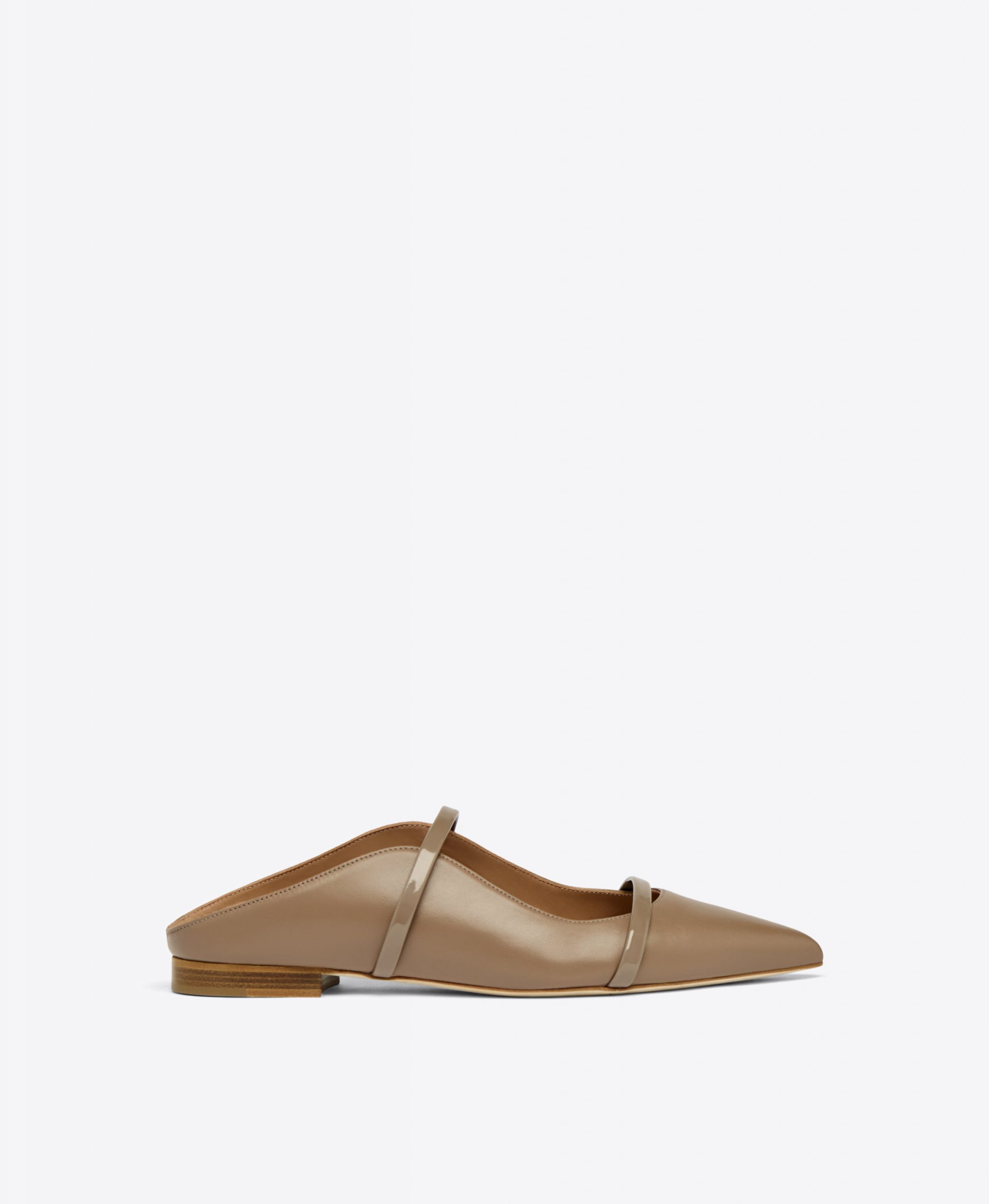 Malone Souliers Maureen Taupe Leather Flat Mules