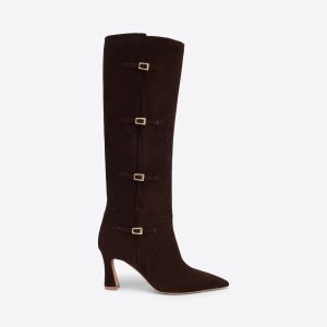 Malone Souliers Nolan 70 Dark Brown Suede Tall Boots