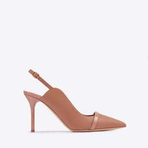 Malone Souliers Marion 85 Blush Leather Slingbacks