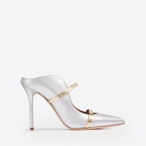 Malone Souliers Maureen 100 Silver & Gold Leather Mules