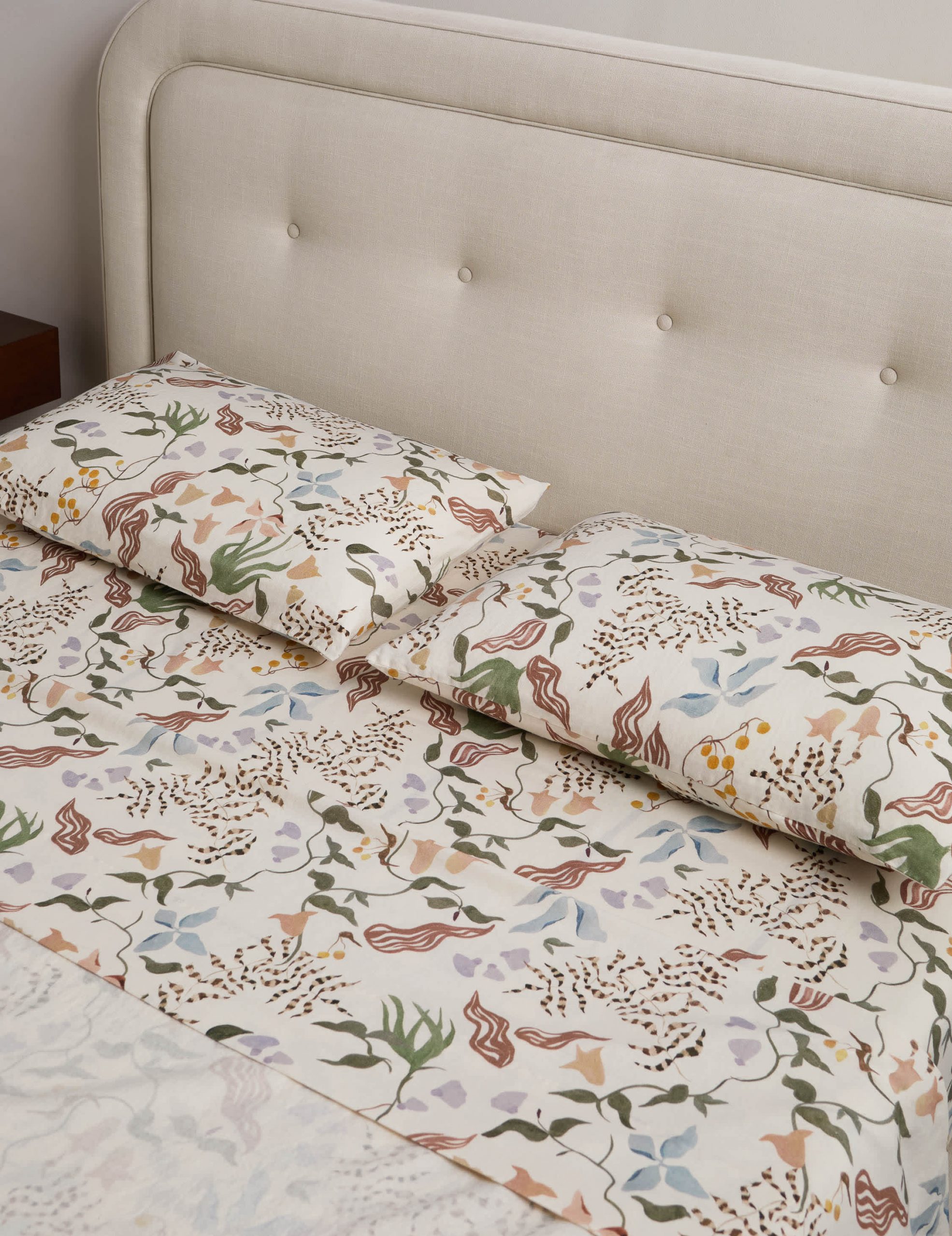 Lulu and Georgia Untamed Garden Linen Cotton Pillowcase Set by Sarah Sherman Samuel