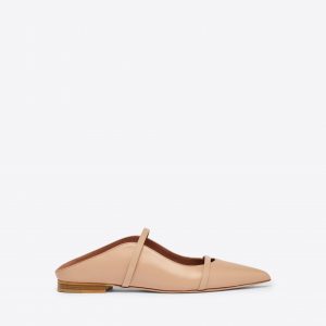 Malone Souliers Maureen Buff Leather Flat Mules