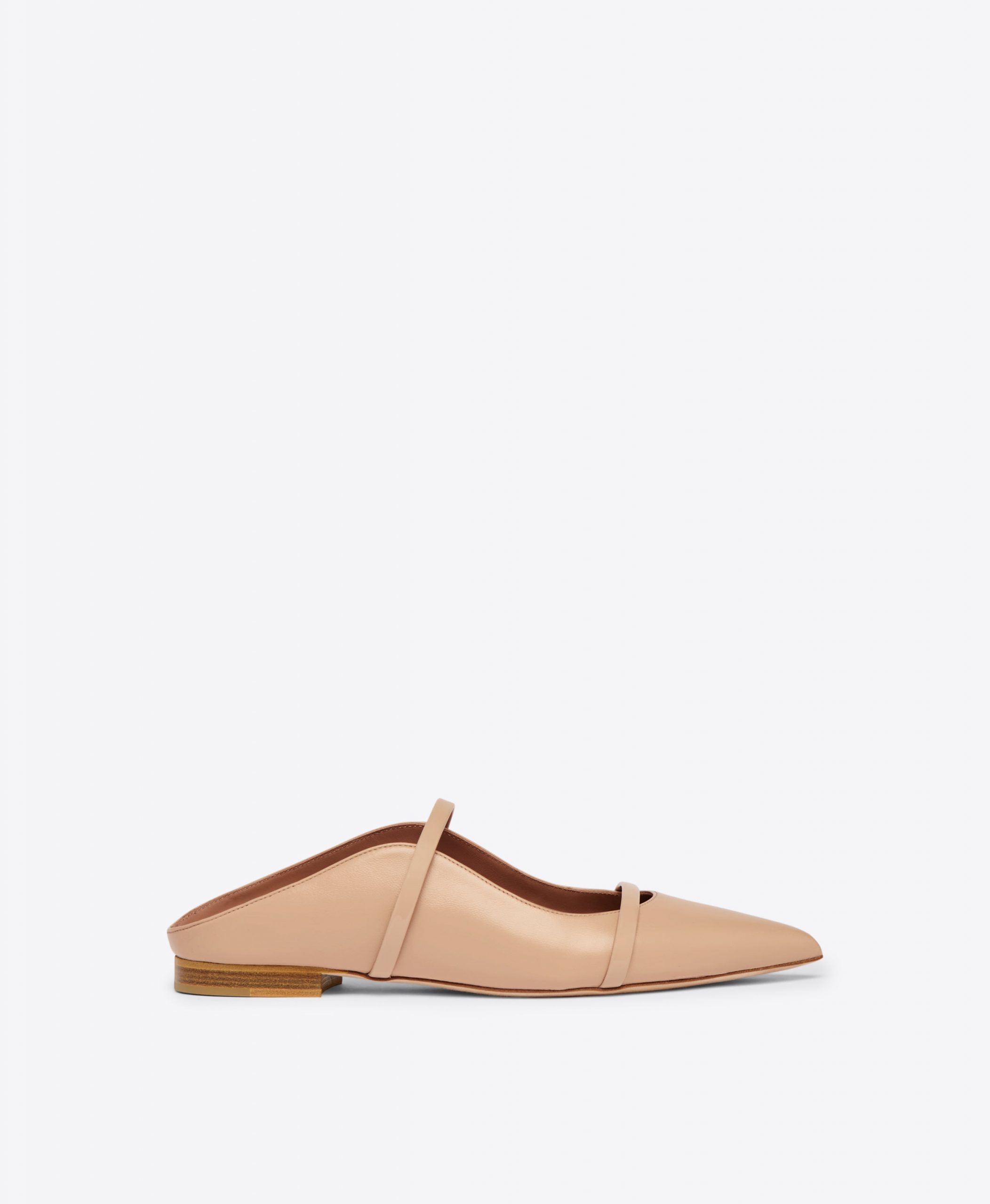 Malone Souliers Maureen Buff Leather Flat Mules