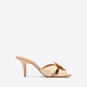 Malone Souliers Suri 70 Buff Raffia Heeled Sandals