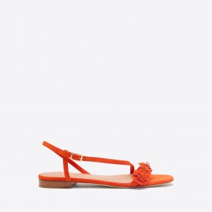 Malone Souliers Serra Orange Suede Flat Sandals