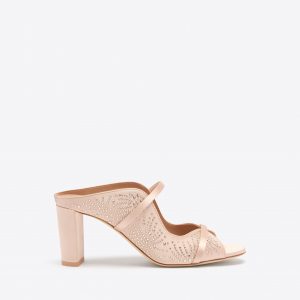 Malone Souliers Norah 70 Pink Crystal-Embellished Satin Sandals