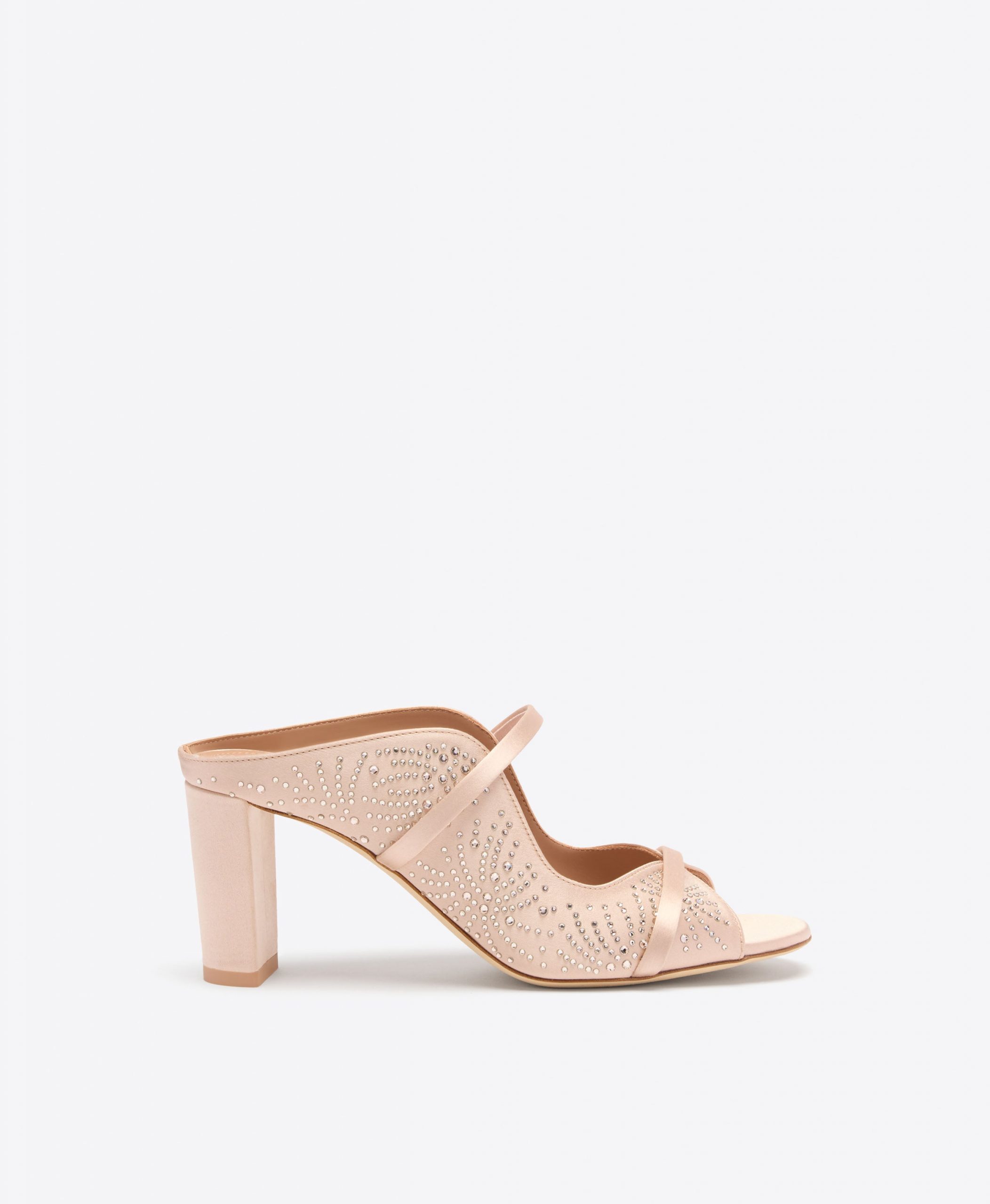 Malone Souliers Norah 70 Pink Crystal-Embellished Satin Sandals