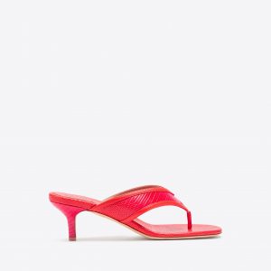 Malone Souliers Koko 45 Orange & Pink Embossed Leather Thong Sandals