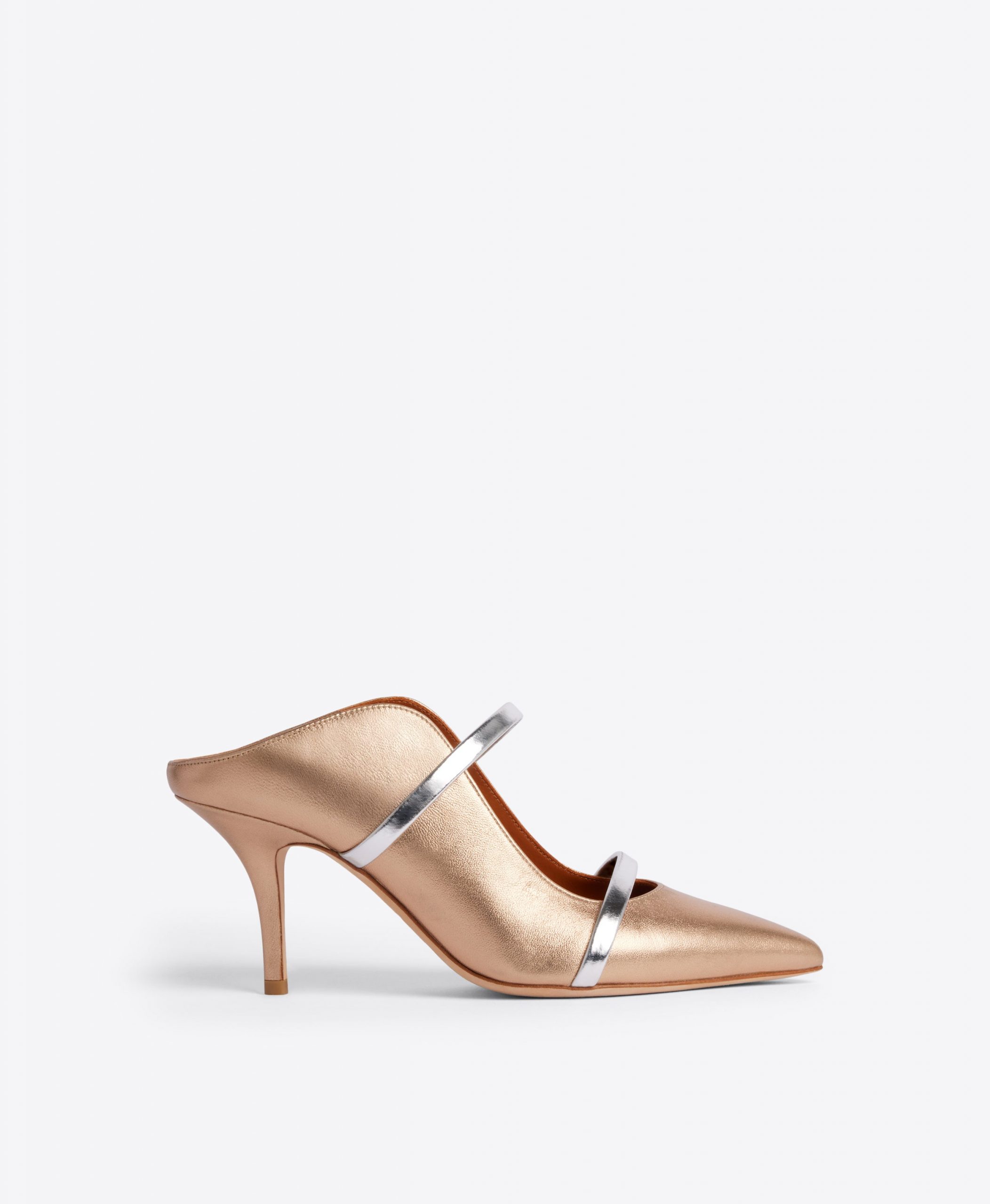 Malone Souliers Maureen 70 Gold & Silver Leather Mules