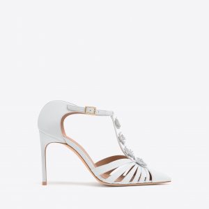 Malone Souliers Jennifer 90 White Leather Heeled Mules