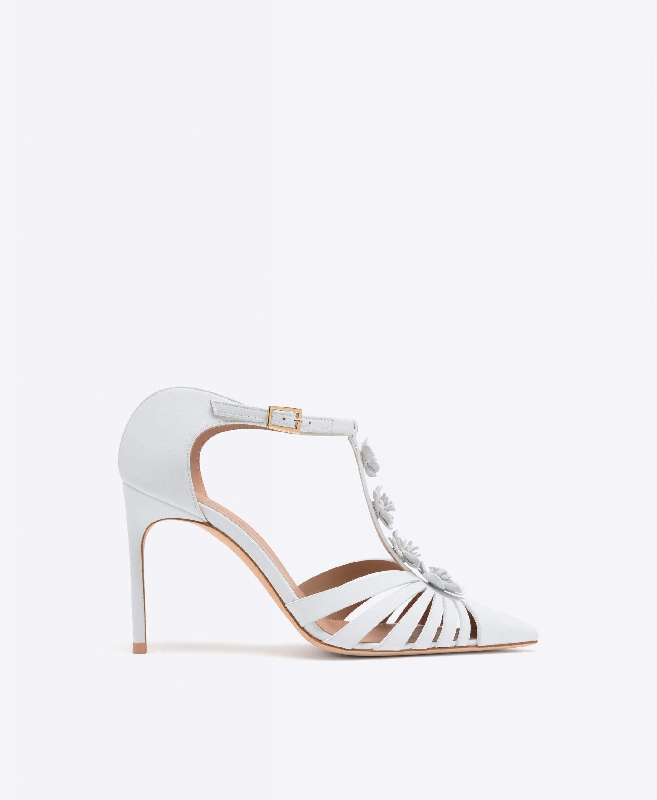 Malone Souliers Jennifer 90 White Leather Heeled Mules