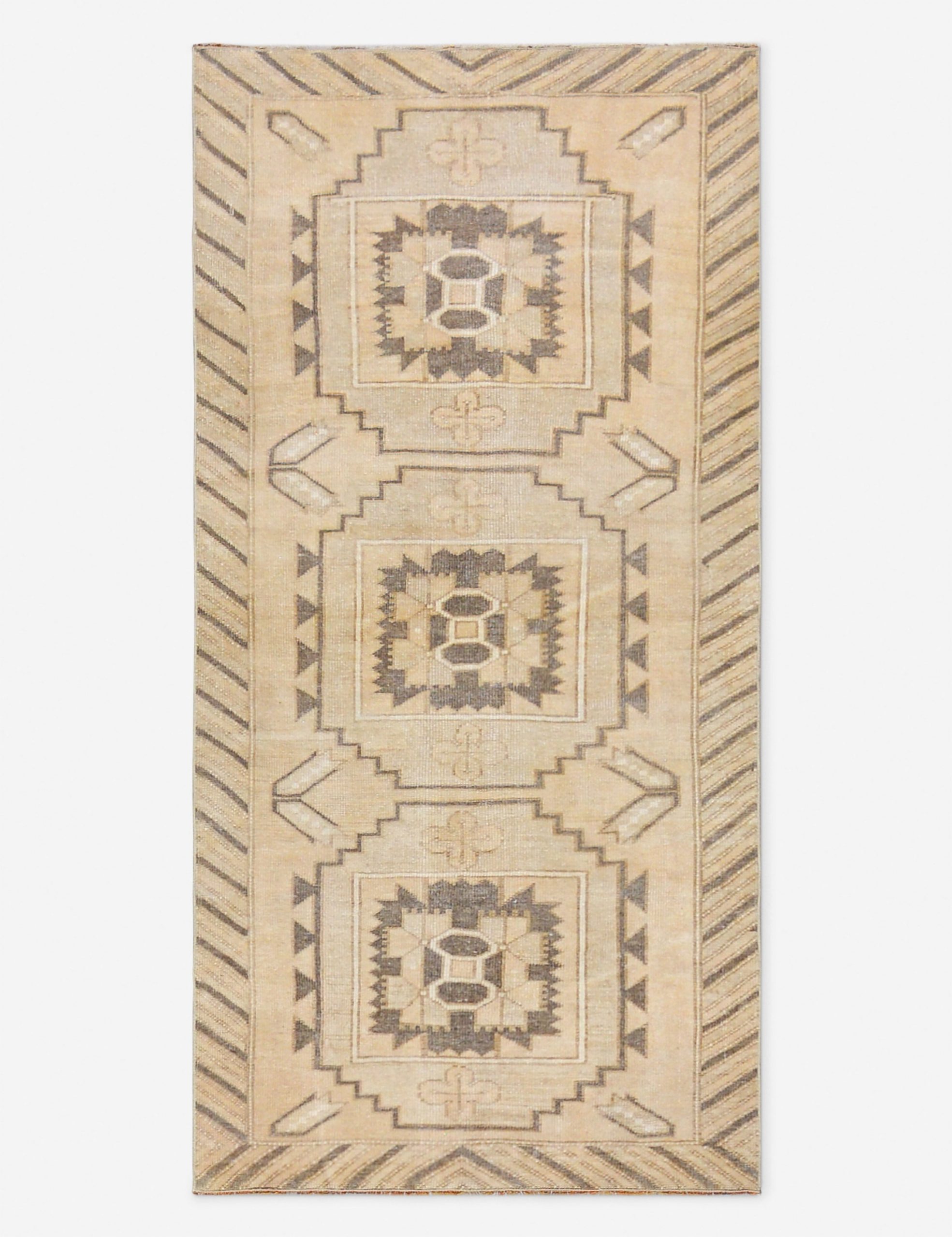 Lulu and Georgia Vintage Turkish Hand-Knotted Wool Runner Rug No. 287, 2' 4" X 6' 5"