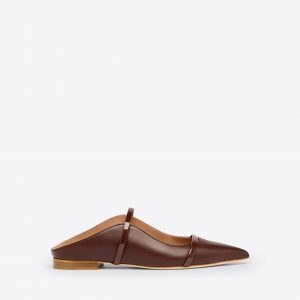 Malone Souliers Maureen Dark Brown Leather Flat Mules