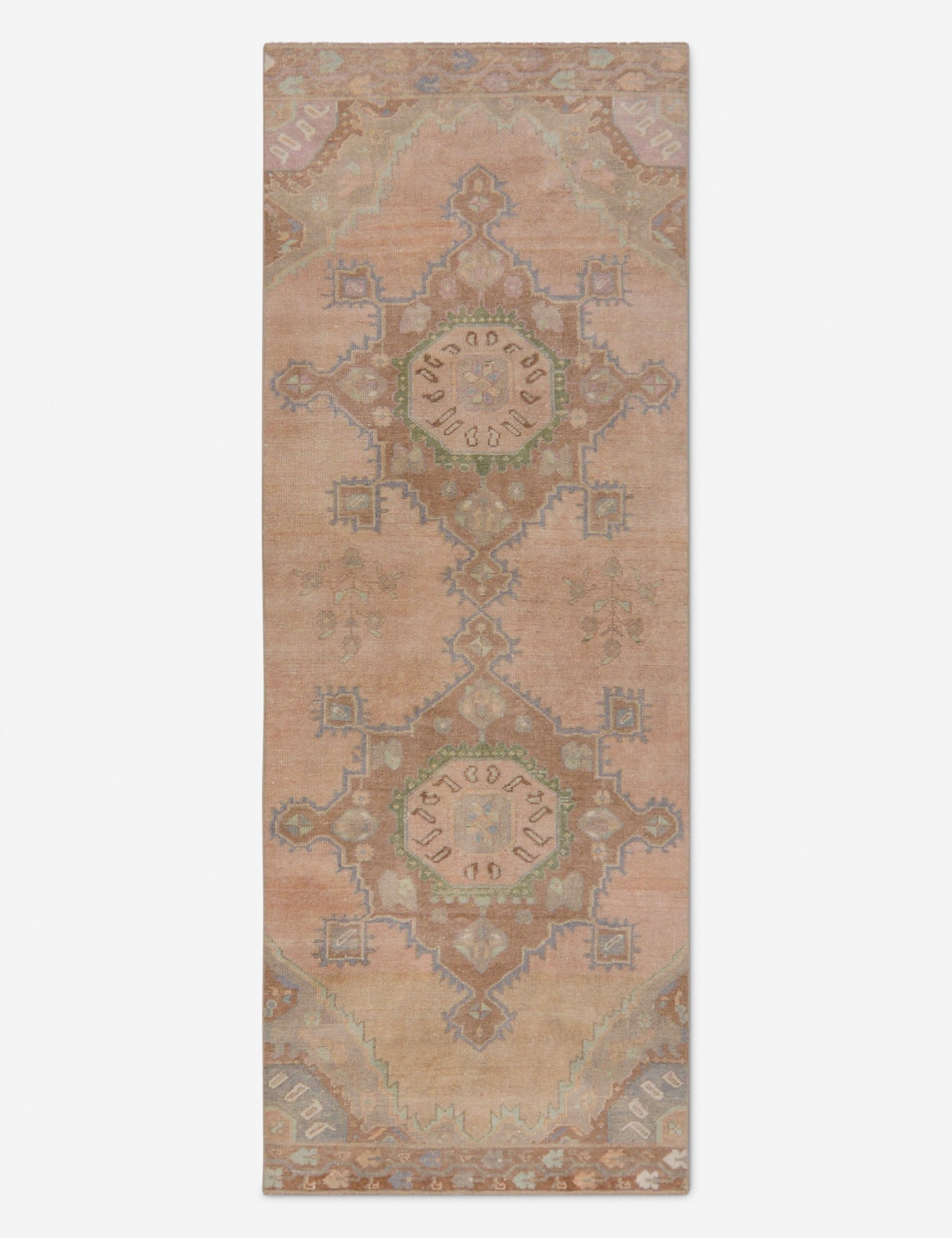 Lulu and Georgia Vintage Turkish Hand-Knotted Wool Runner Rug No. 265, 3' x 8'1"
