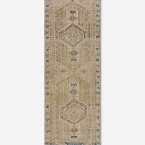 Lulu and Georgia Vintage Turkish Hand-Knotted Wool Runner Rug No. 254, 3'3" x 10'3"