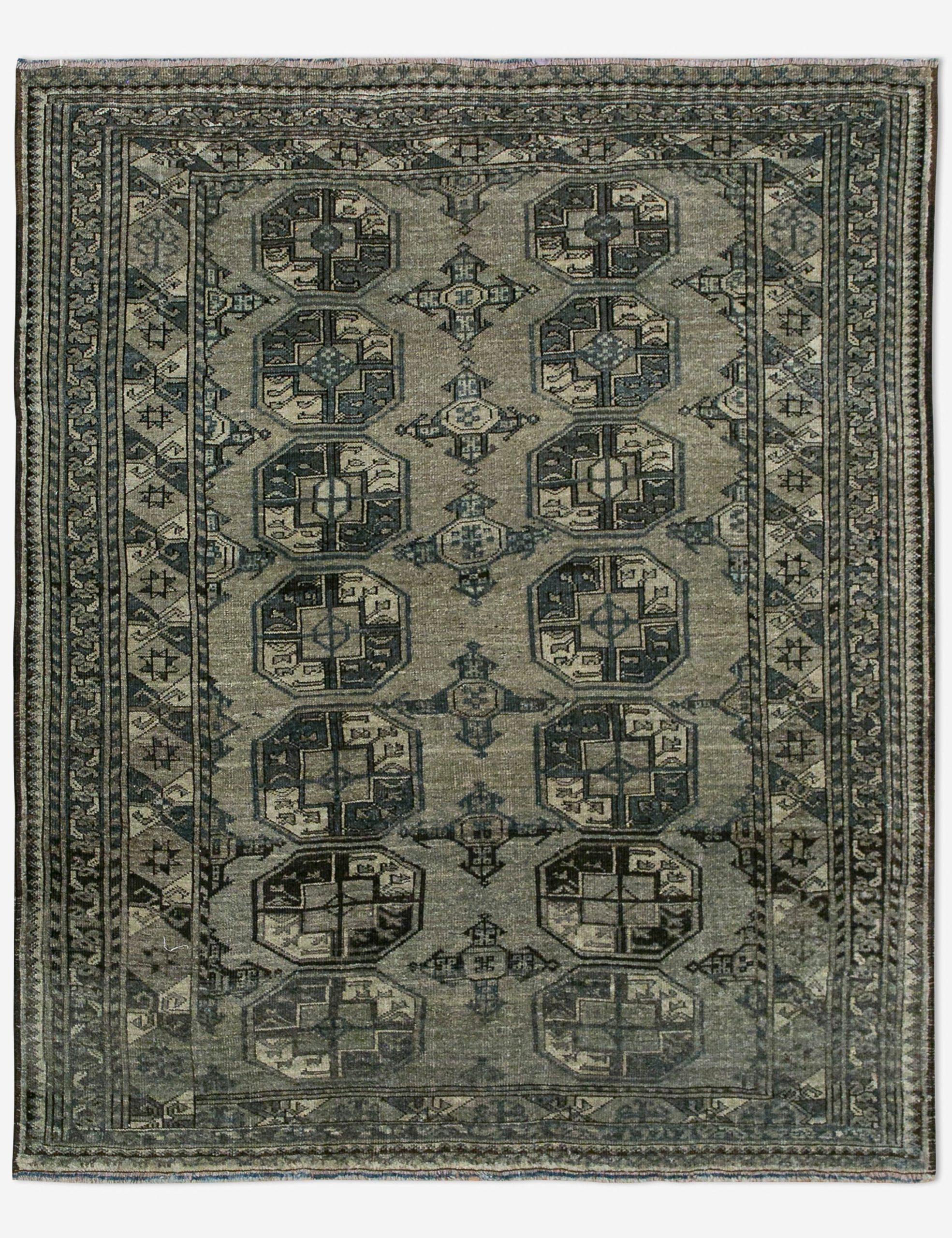 Lulu and Georgia Vintage Turkish Hand-Knotted Wool Rug No. 460, 4'6" x 5'2"