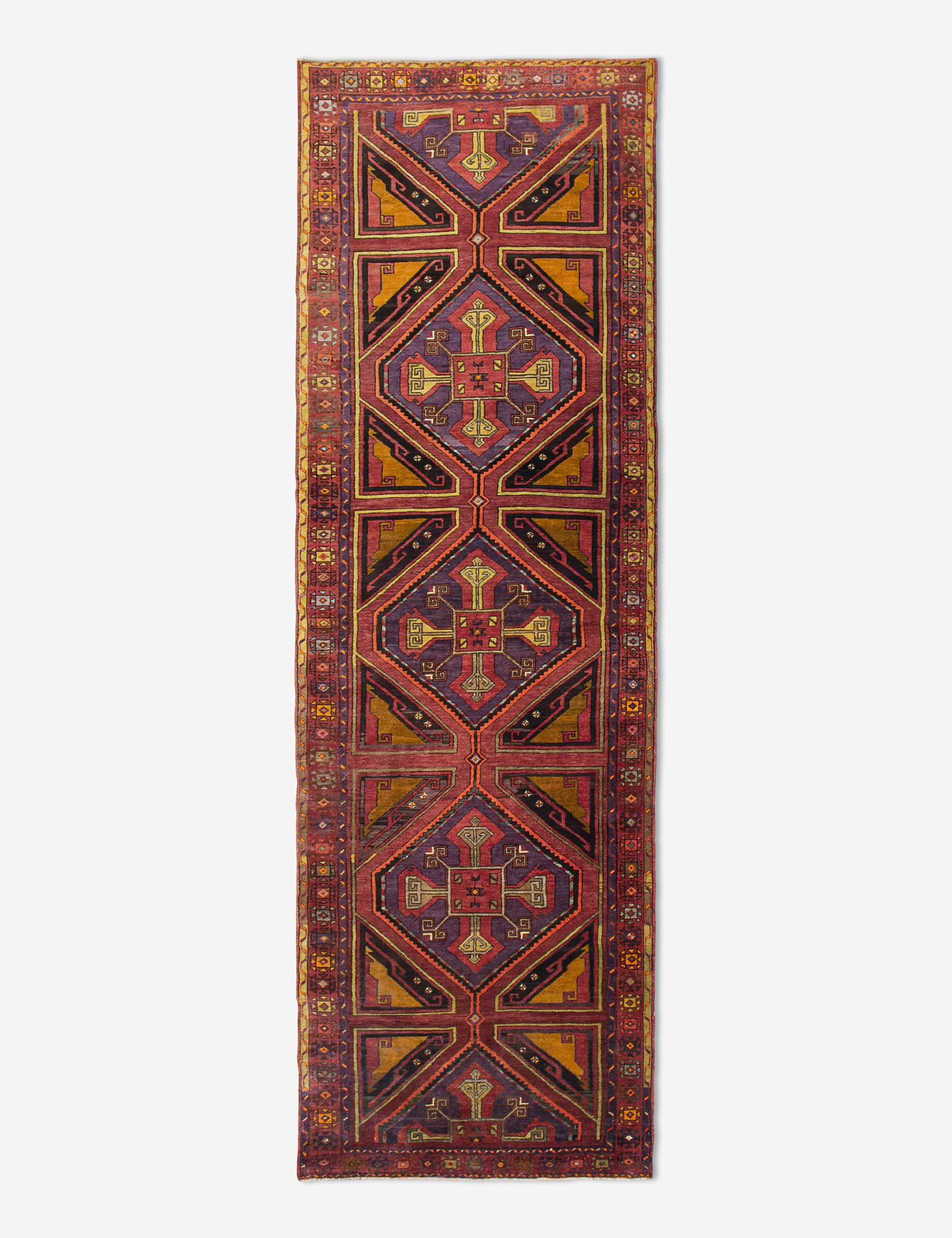 Lulu and Georgia Vintage Turkish Hand-Knotted Wool Runner Rug No. 242, 4' x 14'1"