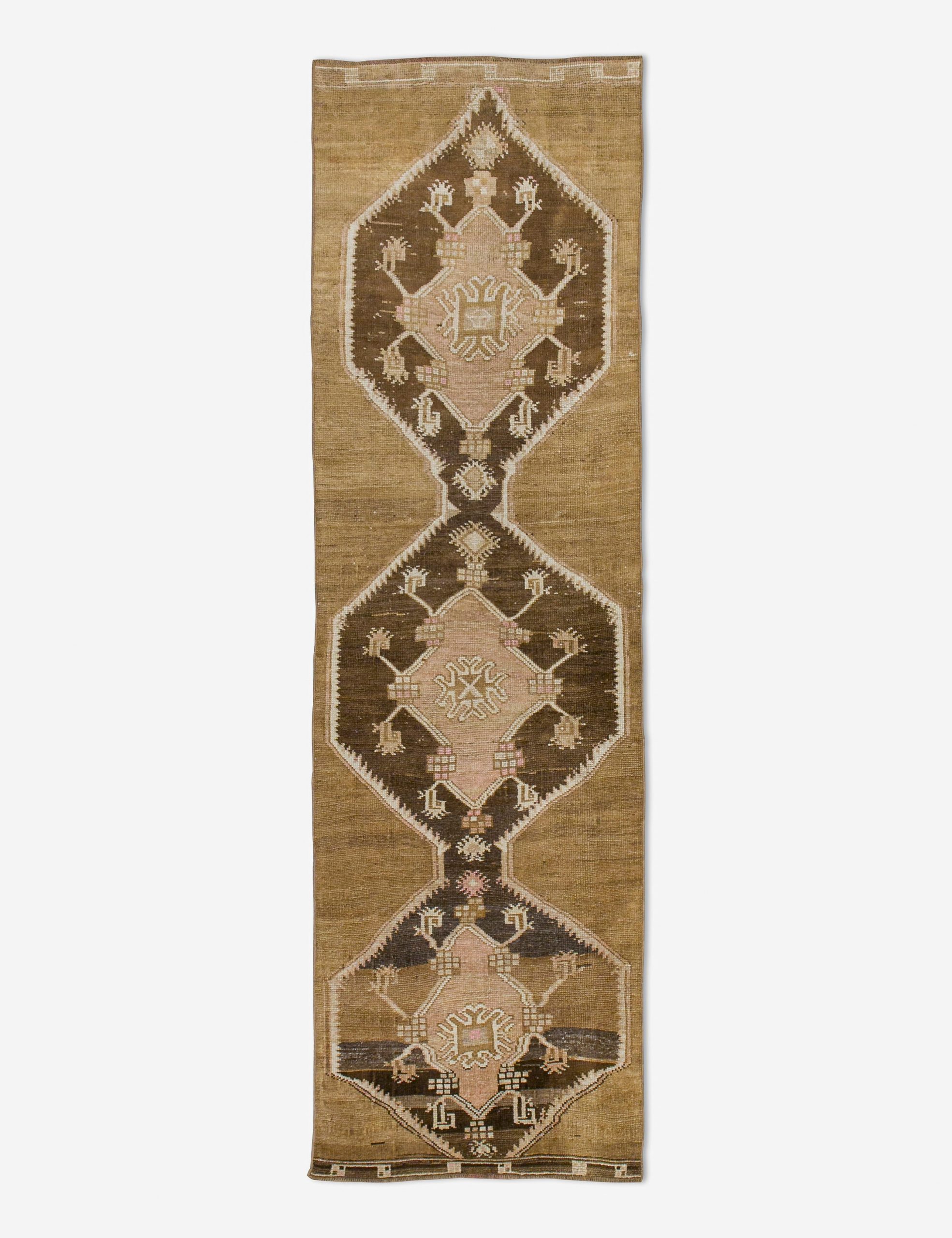 Lulu and Georgia Vintage Turkish Hand-Knotted Wool Runner Rug No. 240, 2'10" x 10'2"