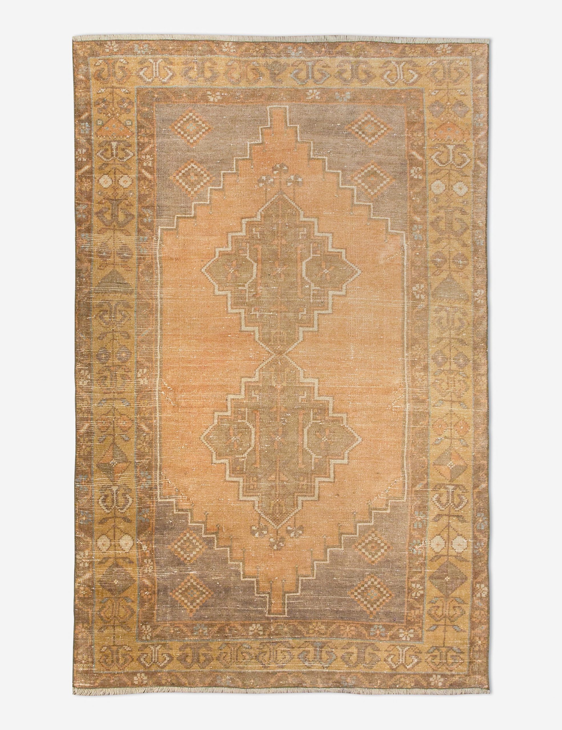Lulu and Georgia Vintage Turkish Hand-Knotted Wool Rug No. 457, 3'5" x 6'1"