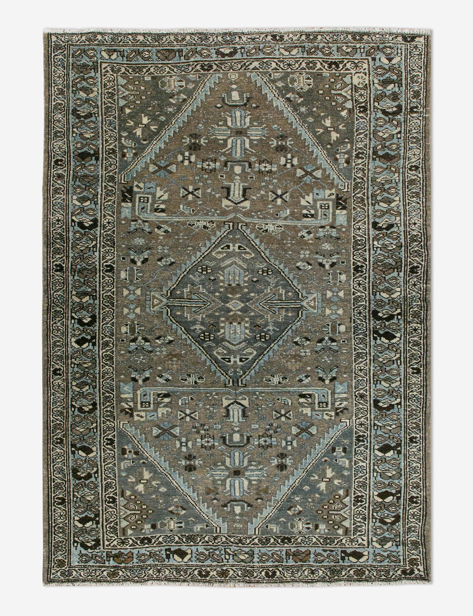 Lulu and Georgia Vintage Turkish Hand-Knotted Wool Rug No. 453, 4'2" x 6'6"