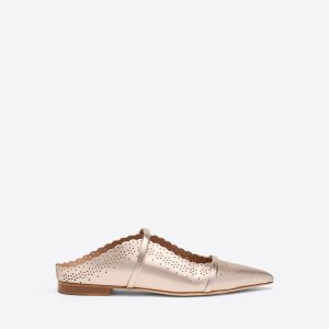 Malone Souliers Maureen Champagne Broderie Anglaise Flats