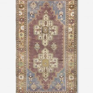 Lulu and Georgia Vintage Turkish Hand-Knotted Wool Rug No. 409, 4' x 7'