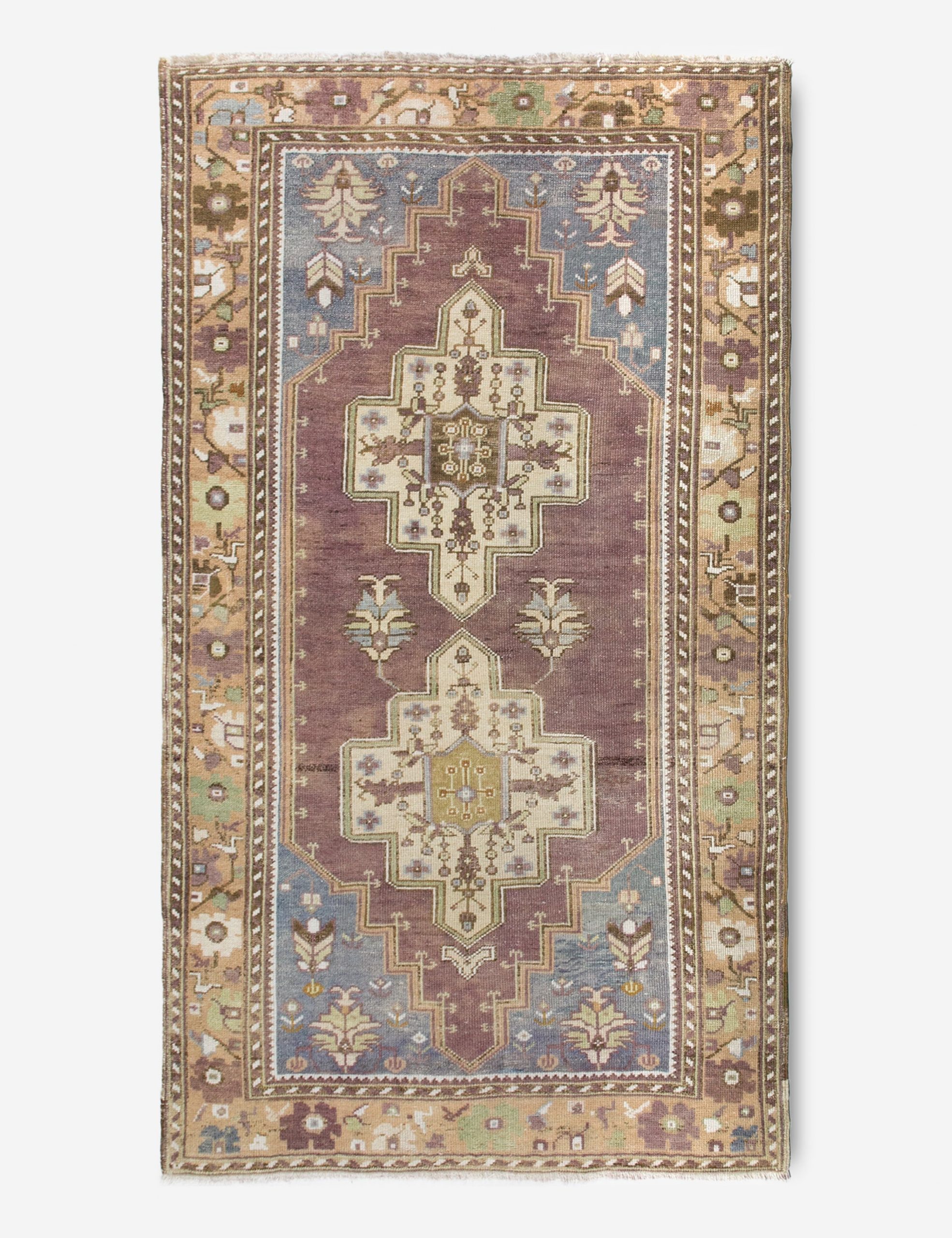 Lulu and Georgia Vintage Turkish Hand-Knotted Wool Rug No. 409, 4' x 7'