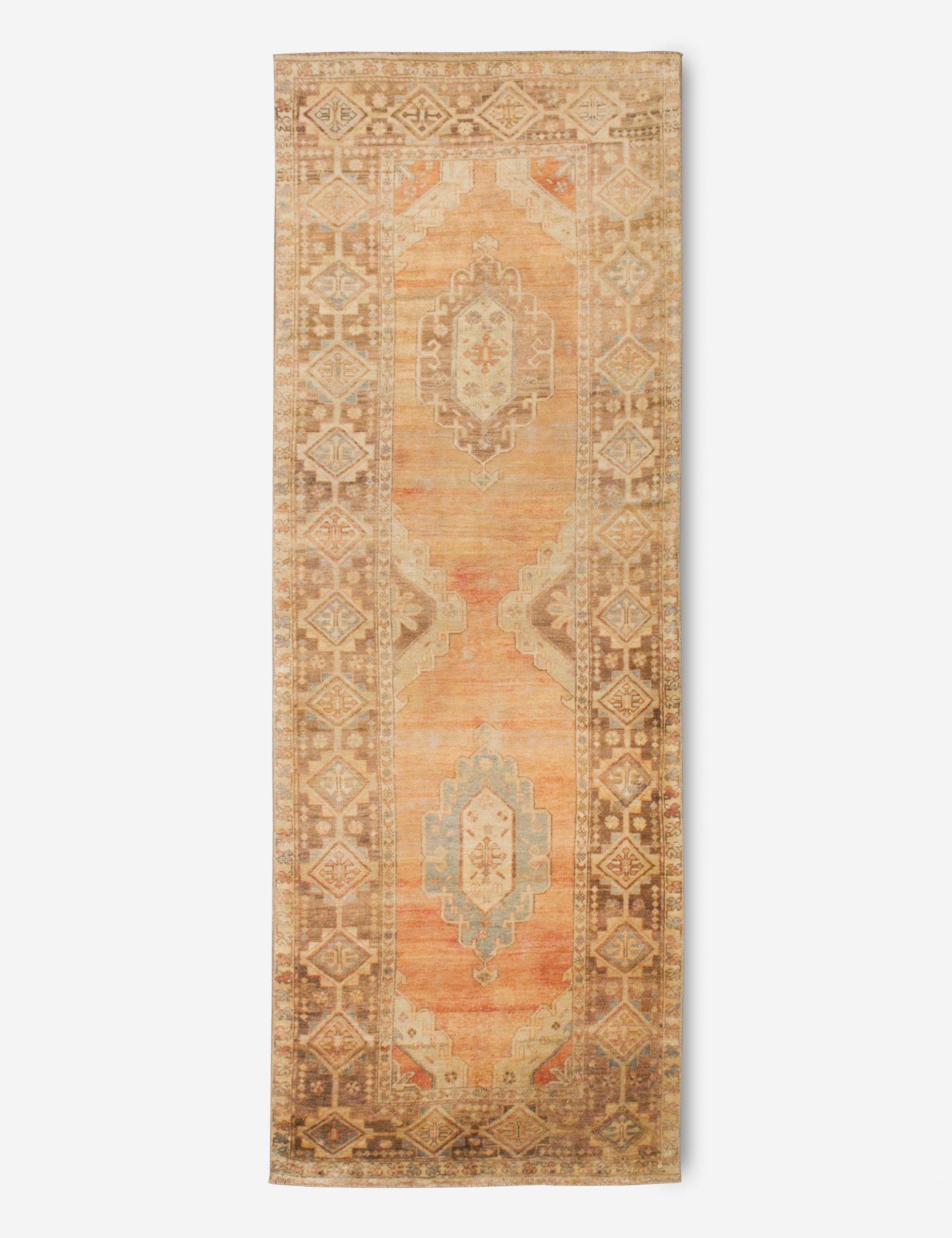 Lulu and Georgia Vintage Turkish Hand-Knotted Wool Runner Rug No. 235, 4'1" x 12'