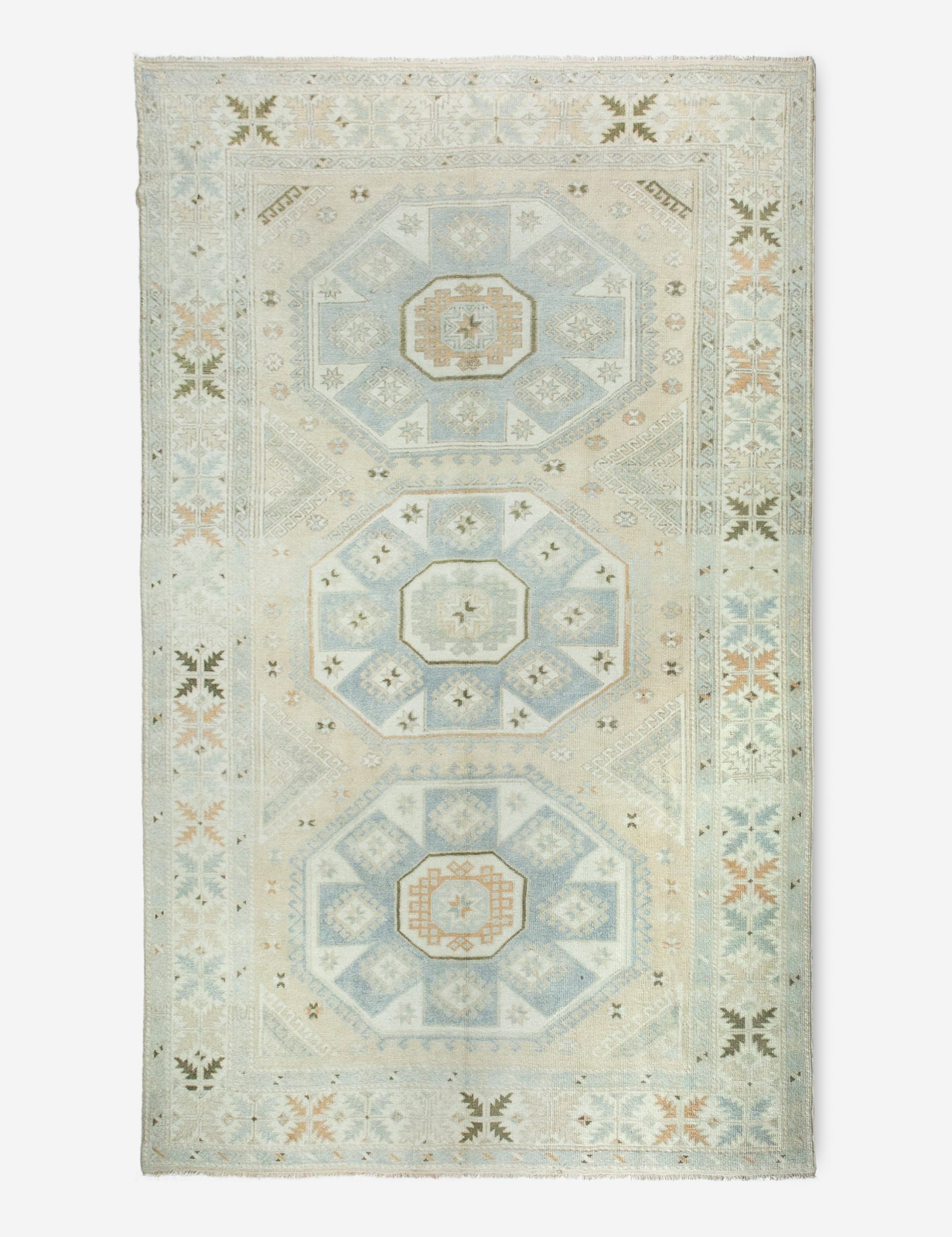 Lulu and Georgia Vintage Turkish Hand-Knotted Wool Rug No. 381, 6'5" x 9'10"