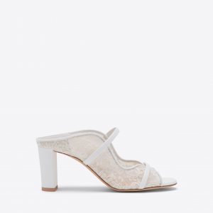 Malone Souliers Norah 70 White Lace Heeled Sandals
