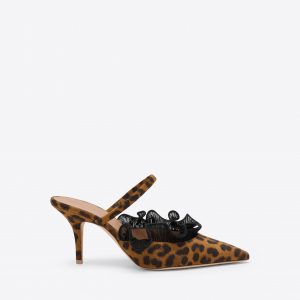 Malone Souliers Cecile 70 Leopard Suede Mules