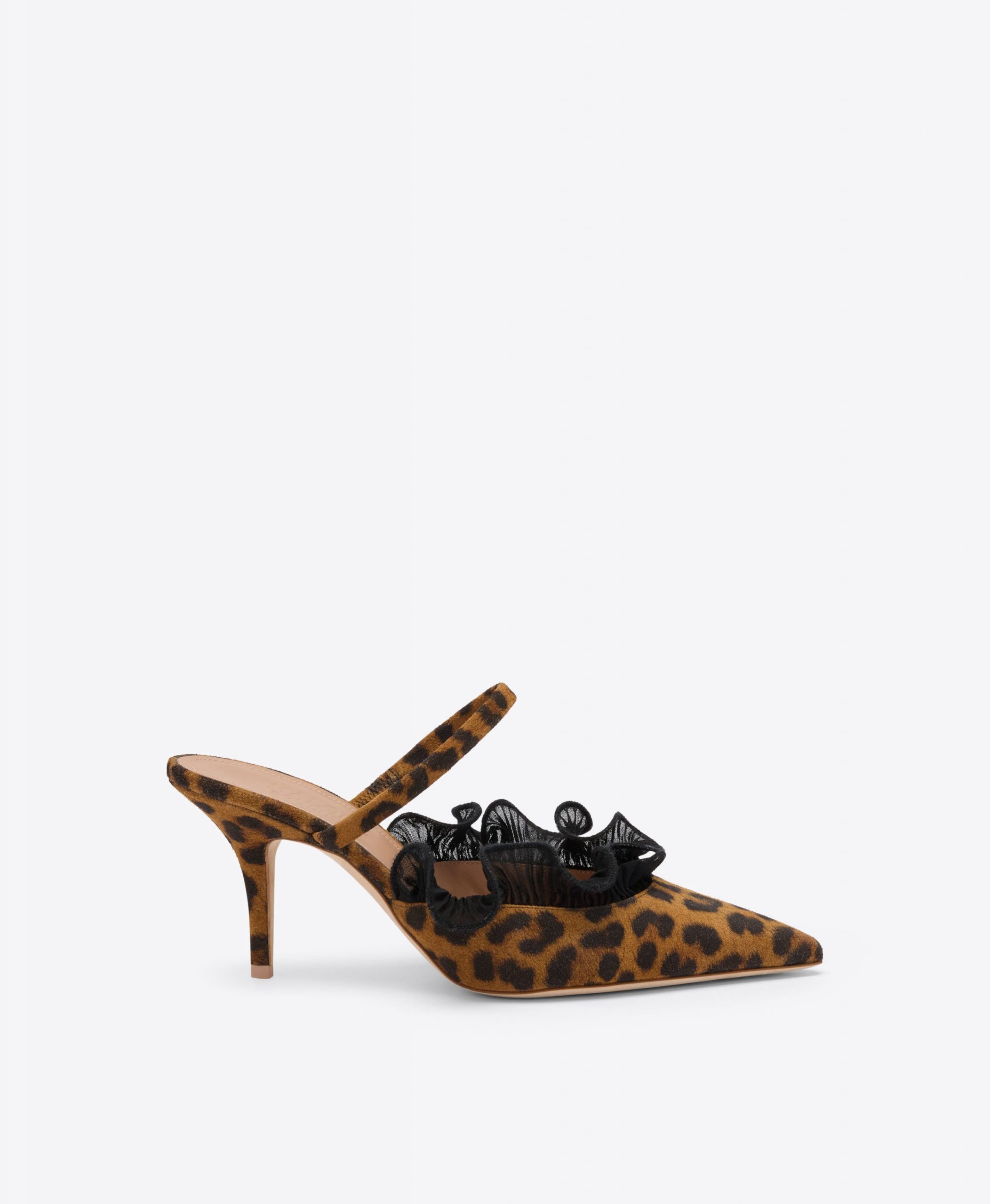 Malone Souliers Cecile 70 Leopard Suede Mules
