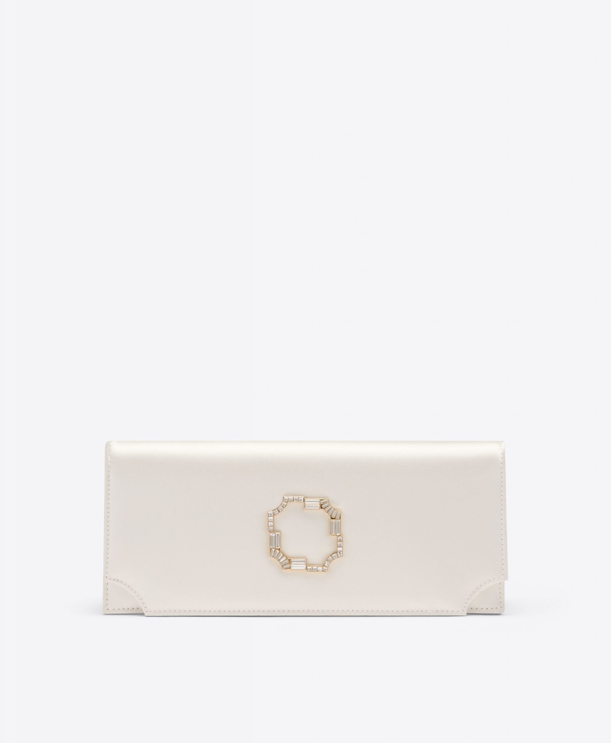 Malone Souliers Vivien White Satin Clutch Bag