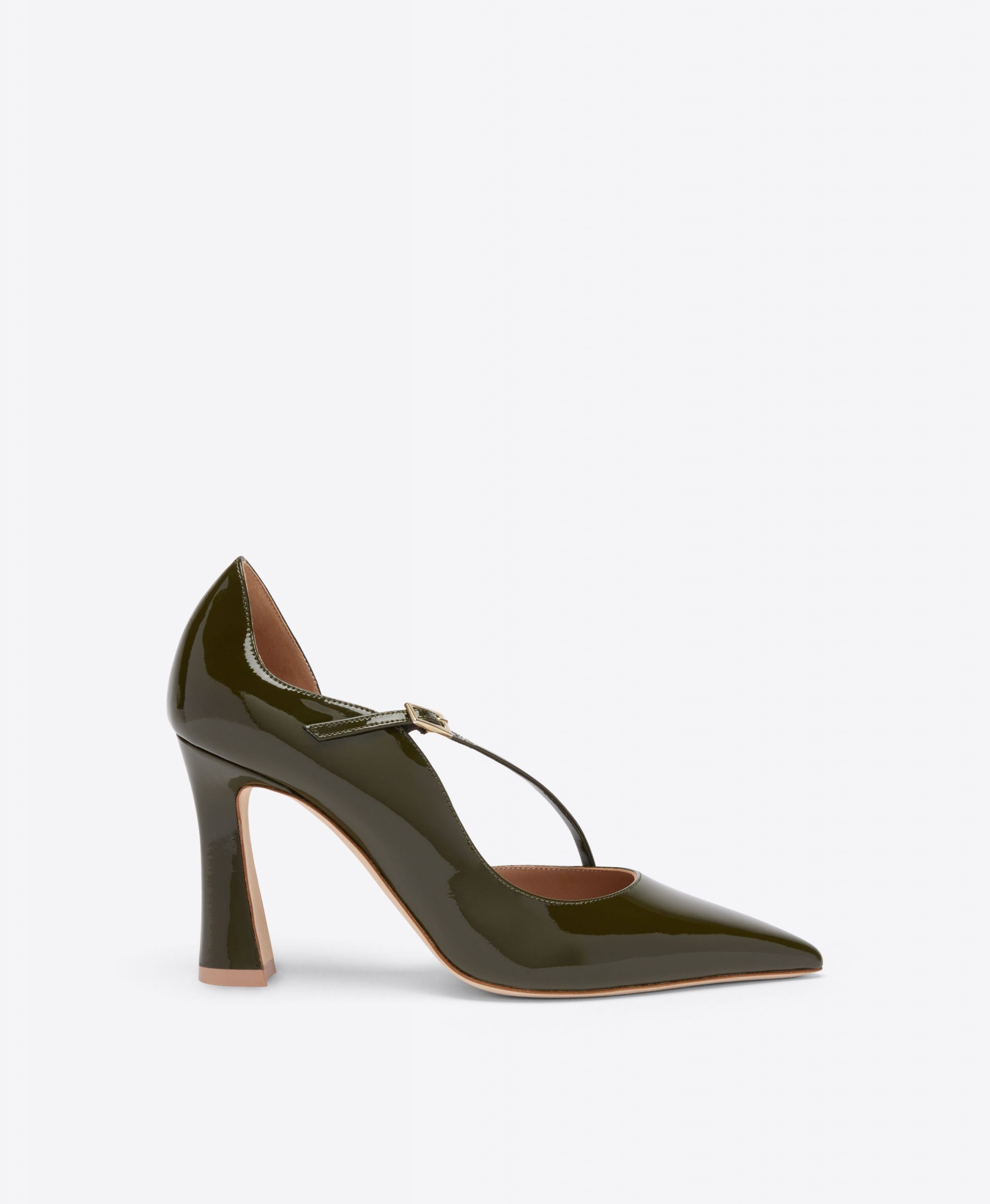 Malone Souliers Bettina 90 Dark Green Patent Heeled Pumps