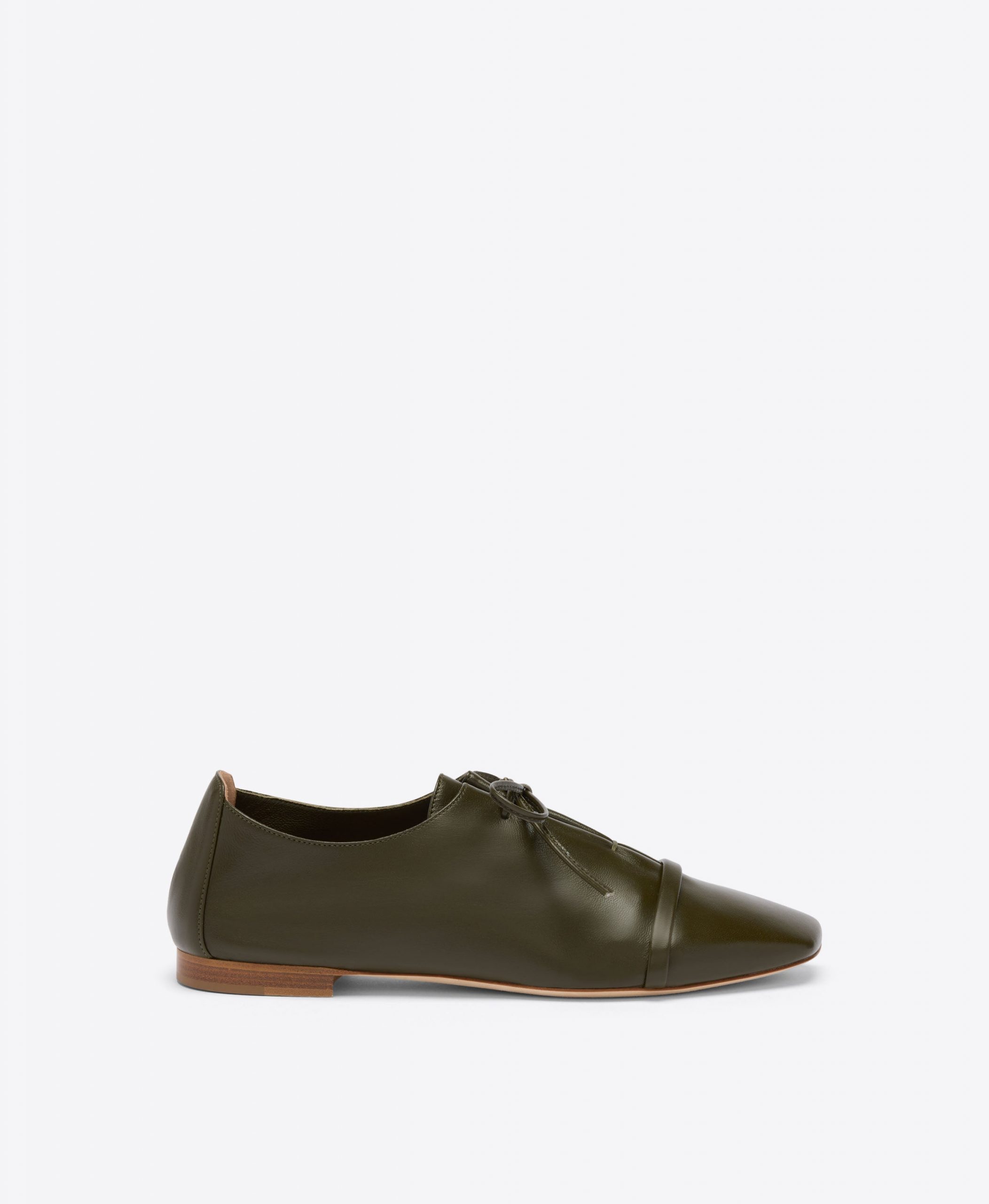 Malone Souliers Jean Dark Green Leather Flats