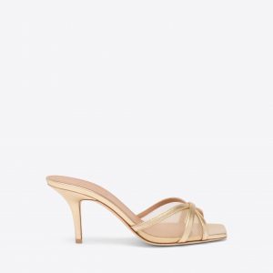 Malone Souliers Perla 70 Gold Mesh Heeled Sandals