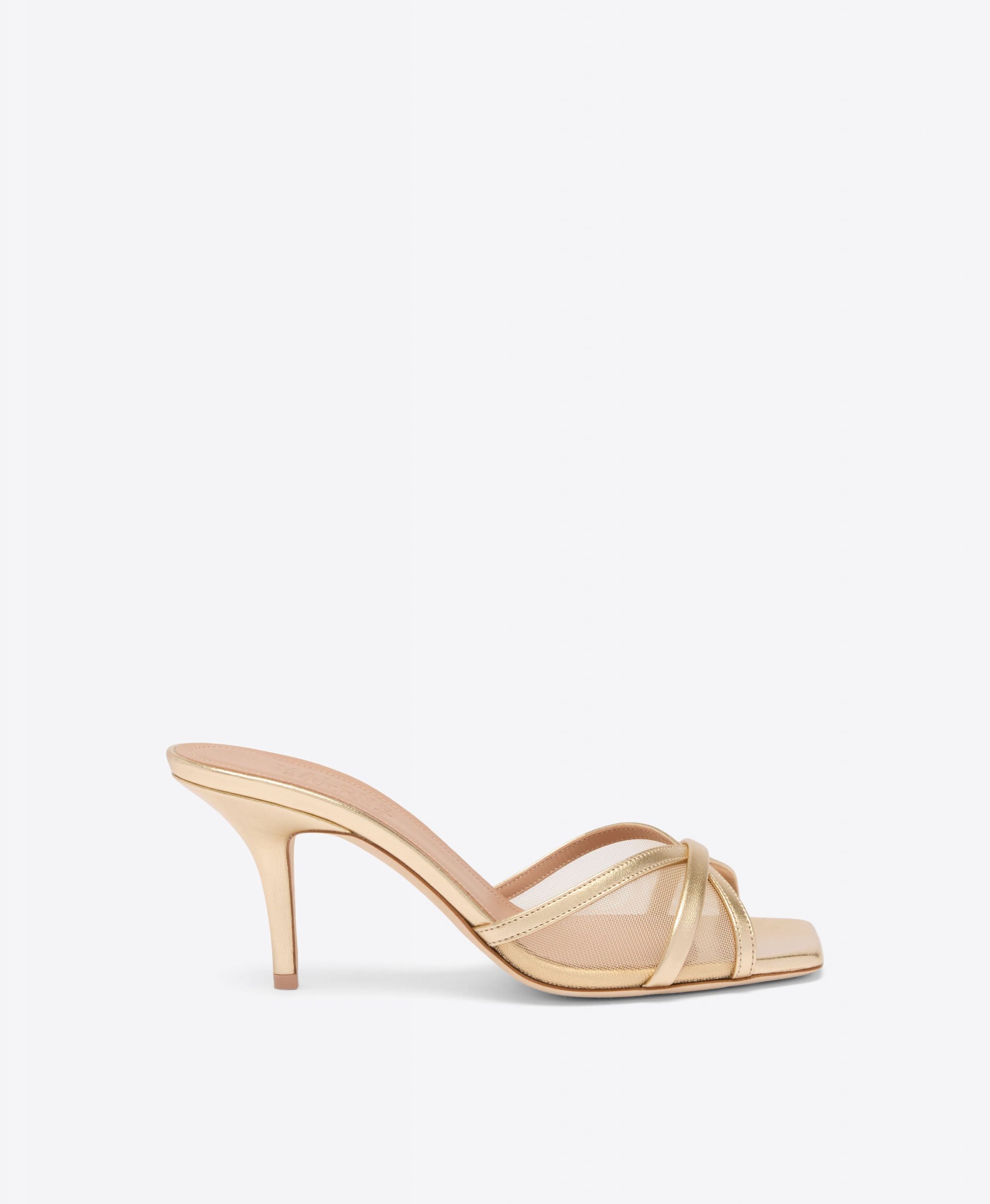 Malone Souliers Perla 70 Gold Mesh Heeled Sandals
