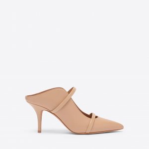Malone Souliers Maureen 70 Buff Leather Heeled Mules